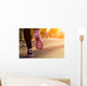 Fitness Girl Running Sunset Wall Decal