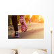 Fitness Girl Running Sunset Wall Decal