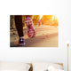 Fitness Girl Running Sunset Wall Decal