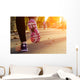 Fitness Girl Running Sunset Wall Decal