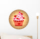 Wooden Sign with Cupcake Wall Decal