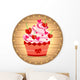 Wooden Sign with Cupcake Wall Decal