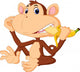 Illustration Funny Monkey Eat Wall Decal Design 2