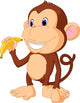 Illustration Funny Monkey Eat Wall Decal Design 1