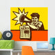 Vintage Newspaper Boy Shouting Wall Decal