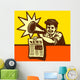 Vintage Newspaper Boy Shouting Wall Decal