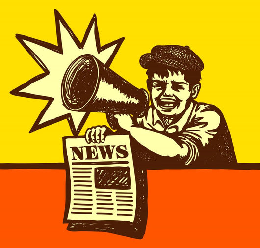 Vintage Newspaper Boy Shouting Wall Decal