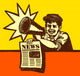 Vintage Newspaper Boy Shouting Wall Decal