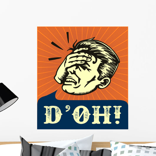 Facepalm Vintage Man Slapping Wall Decal