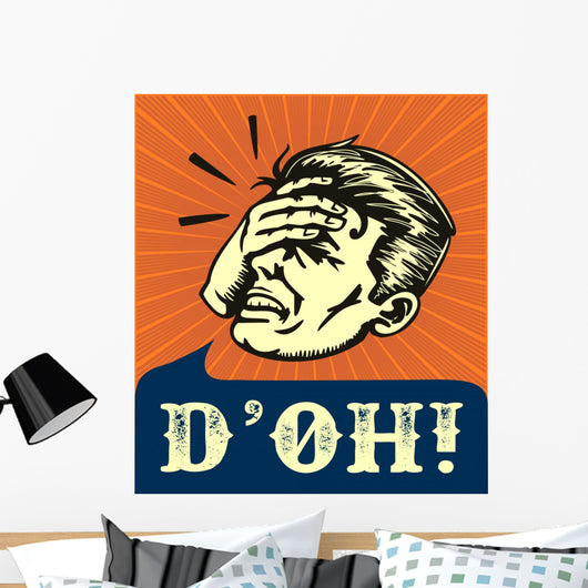 Facepalm Vintage Man Slapping Wall Decal