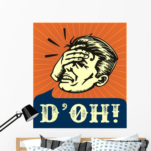 Facepalm Vintage Man Slapping Wall Decal