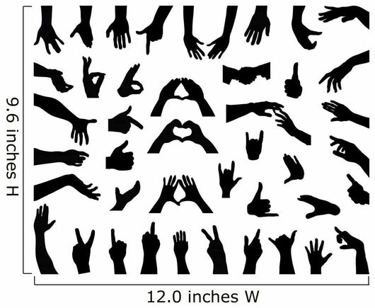 Silhouettes Hands Vector Wall Decal Sticker Set Wall Decal