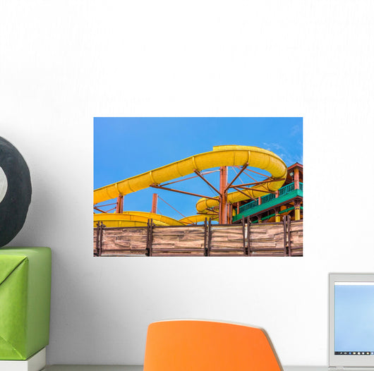 Yellow Water Slider Outdoor Wall Decal