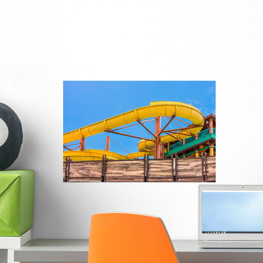 Yellow Water Slider Outdoor Wall Decal