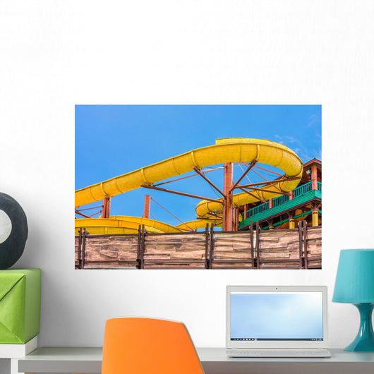 Yellow Water Slider Outdoor Wall Decal