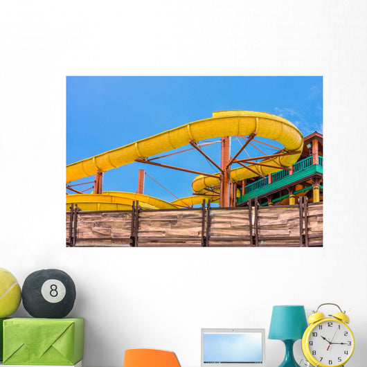 Yellow Water Slider Outdoor Wall Decal