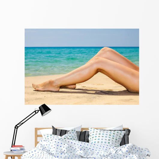 Woman's Legs Beach Wall Decal