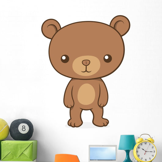 Cute Little Brown Bear Wall Decal