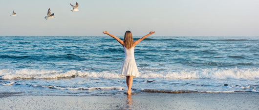 Girl Standing Beach Wall Decal