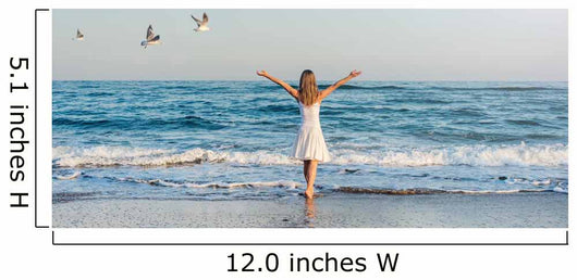 Girl Standing Beach Wall Decal