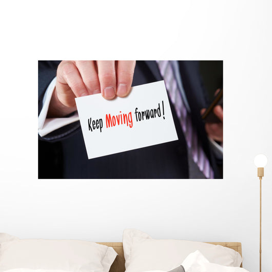 Businessman Holding Business Card Wall Decal