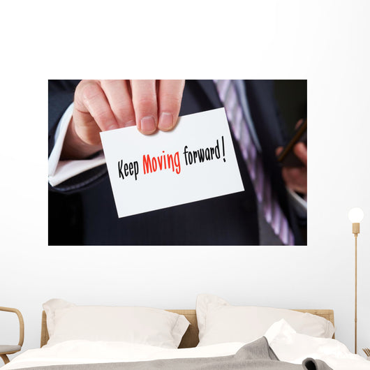 Businessman Holding Business Card Wall Decal