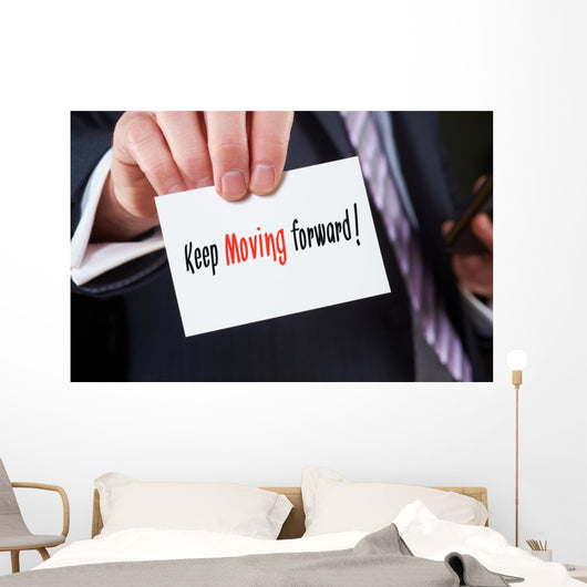 Businessman Holding Business Card Wall Decal