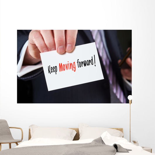 Businessman Holding Business Card Wall Decal