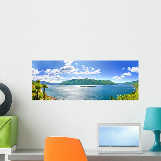 Switzerland Lake Maggiore Wall Decal Panoramic Wall Decal