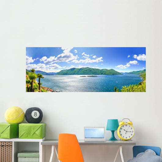 Switzerland Lake Maggiore Wall Decal Panoramic Wall Decal