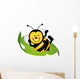 Cute Bee Sitting Green Wall Decal