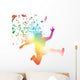 Abstract Man Jumping through Wall Decal