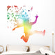 Abstract Man Jumping through Wall Decal