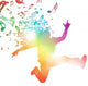 Abstract Man Jumping through Wall Decal