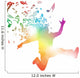 Abstract Man Jumping through Wall Decal