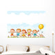 Happy Kids Running Outdoors Wall Decal
