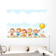Happy Kids Running Outdoors Wall Decal