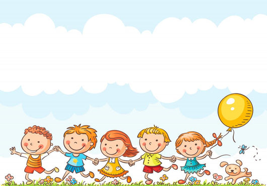 Happy Kids Running Outdoors Wall Decal