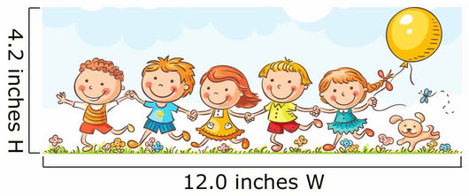 Happy Kids Running Outdoors Wall Decal