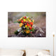 Orange Wedding Bouquet Stone Wall Decal