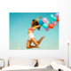 Girl Jumping with Colorful Wall Decal