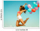 Girl Jumping with Colorful Wall Decal
