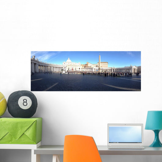 Piazza San Pietro Roma Wall Decal Panoramic Wall Decal