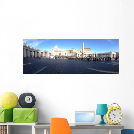 Piazza San Pietro Roma Wall Decal Panoramic Wall Decal