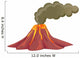 Smoking Volcano with Lava Wall Decal