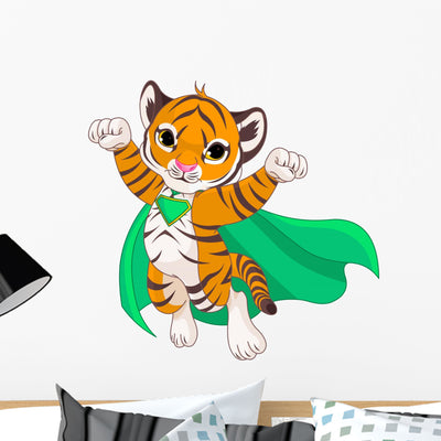 Super Tiger Wall Decal shown on a wall