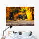 Table with Autumn Leaves Wall Decal