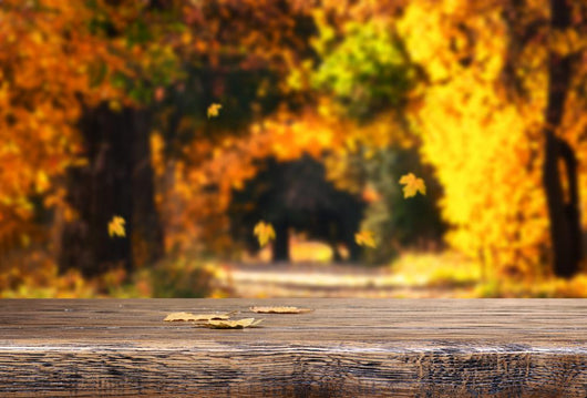 Table with Autumn Leaves Wall Decal