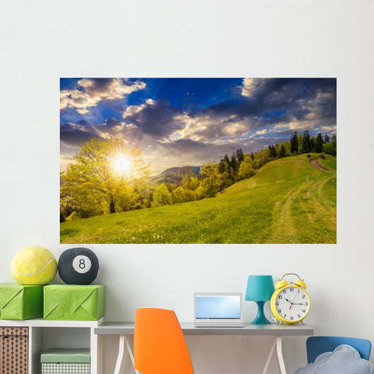 Path to Forest Mountains Wall Decal