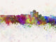 Tucson Watercolor Skyline Wall Decal